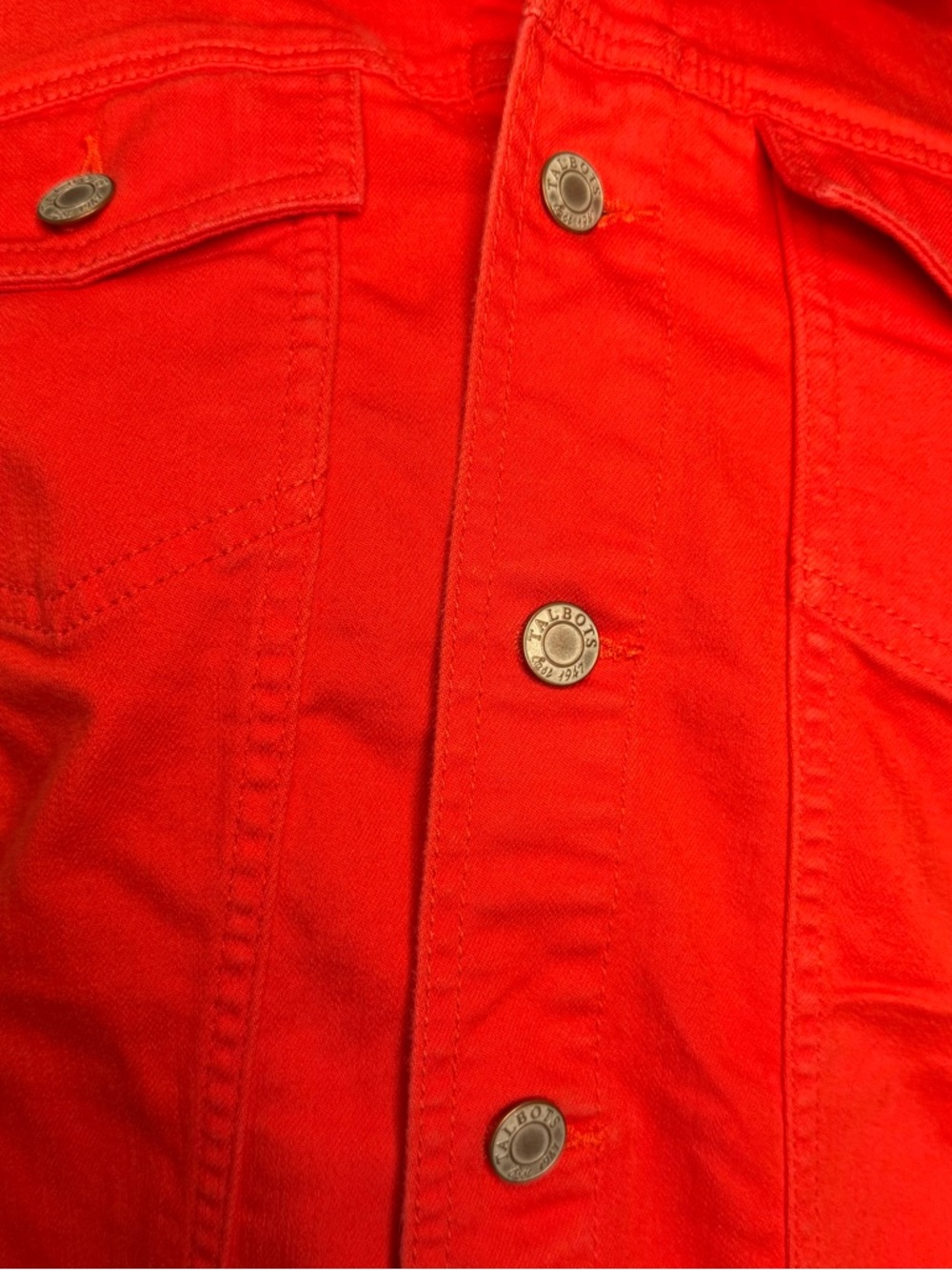 Talbots Bright Red Utility Jacket Structured Button Front Layer Size XL - Picture 10 of 13